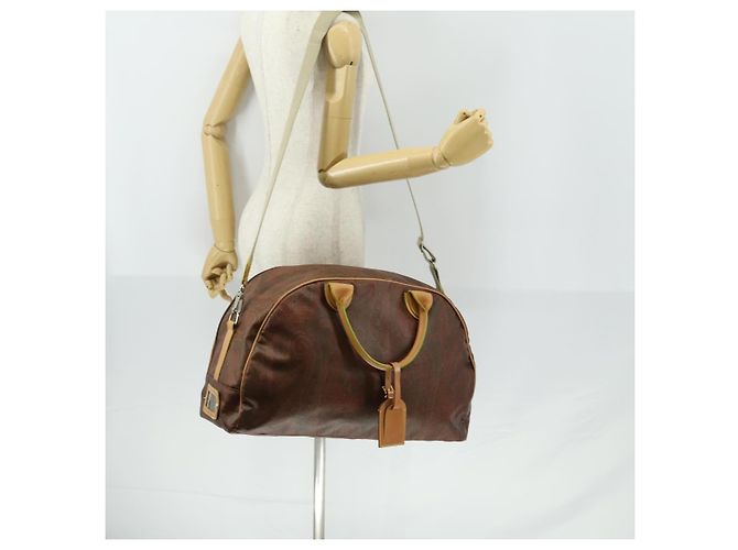 Borsa Boston ETRO Paisley PVC 2 vie Bordeaux Oro Auth am10241 D'oro Bordò - vista 25