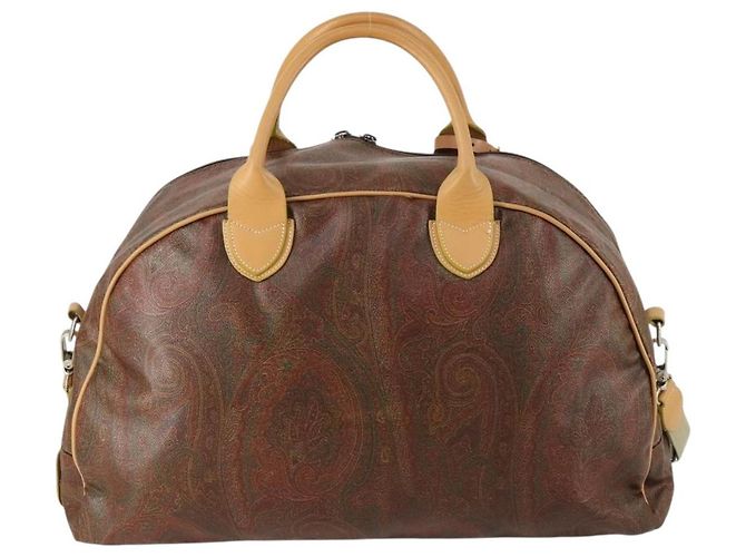 Borsa Boston ETRO Paisley PVC 2 vie Bordeaux Oro Auth am10241 D'oro Bordò - vista 3