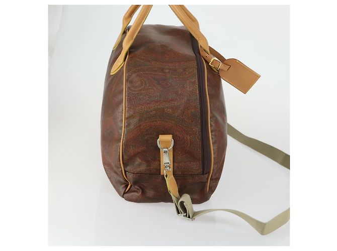 Borsa Boston ETRO Paisley PVC 2 vie Bordeaux Oro Auth am10241 D'oro Bordò - vista 5