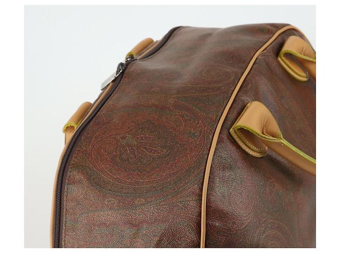 Borsa Boston ETRO Paisley PVC 2 vie Bordeaux Oro Auth am10241 D'oro Bordò - vista 6