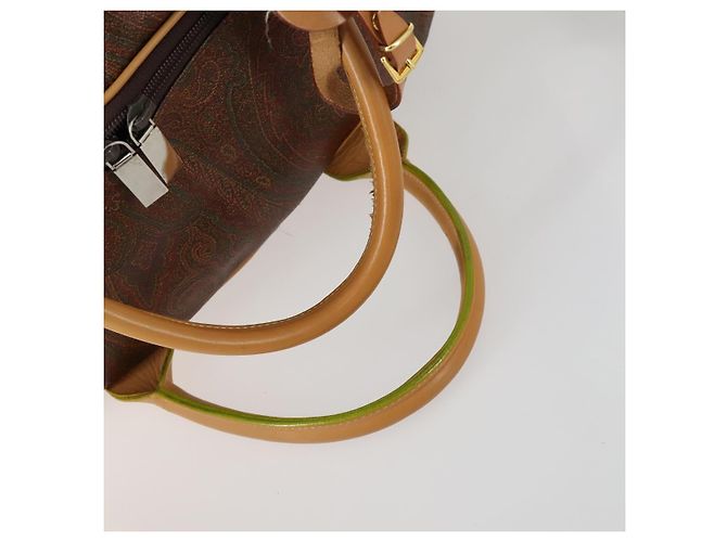Borsa Boston ETRO Paisley PVC 2 vie Bordeaux Oro Auth am10241 D'oro Bordò - vista 9