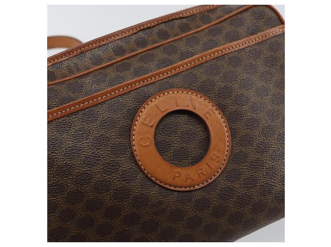 Céline Borsa a spalla circolare in tela Macadam CELINE in pelle PVC marrone oro Auth 161000 D'oro - vista 14