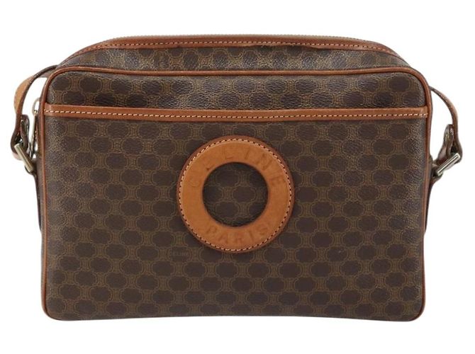 Céline Borsa a spalla circolare in tela Macadam CELINE in pelle PVC marrone oro Auth 161000 D'oro - vista 2