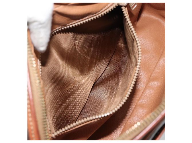 Céline Borsa a spalla circolare in tela Macadam CELINE in pelle PVC marrone oro Auth 161000 D'oro - vista 20