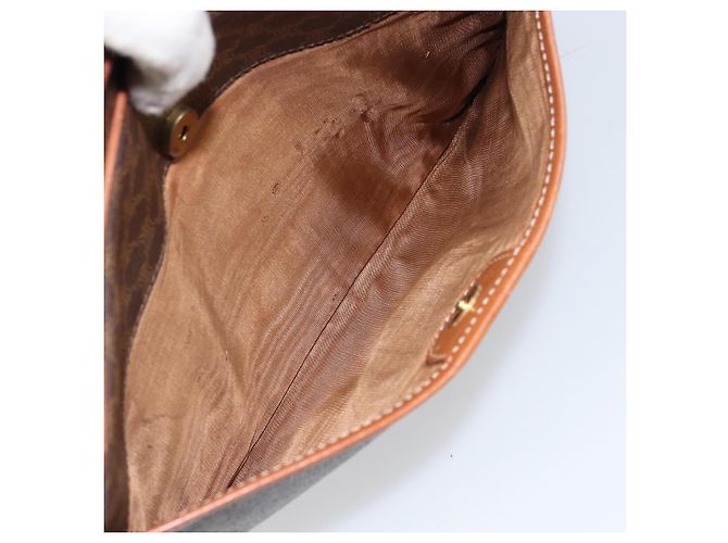 Céline Borsa a spalla circolare in tela Macadam CELINE in pelle PVC marrone oro Auth 161000 D'oro - vista 21