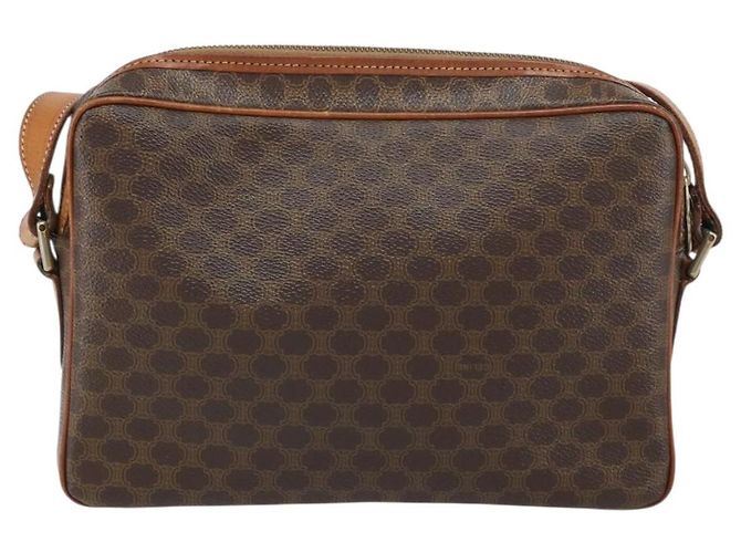 Céline Borsa a spalla circolare in tela Macadam CELINE in pelle PVC marrone oro Auth 161000 D'oro - vista 3