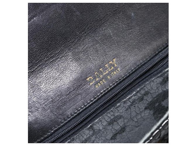 Pochette in pelle nera e dorata BALLY Auth 159018 Nero D'oro - vista 16