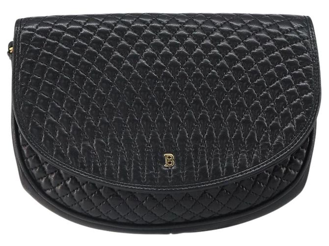 Pochette in pelle nera e dorata BALLY Auth 159018 Nero D'oro - vista 2