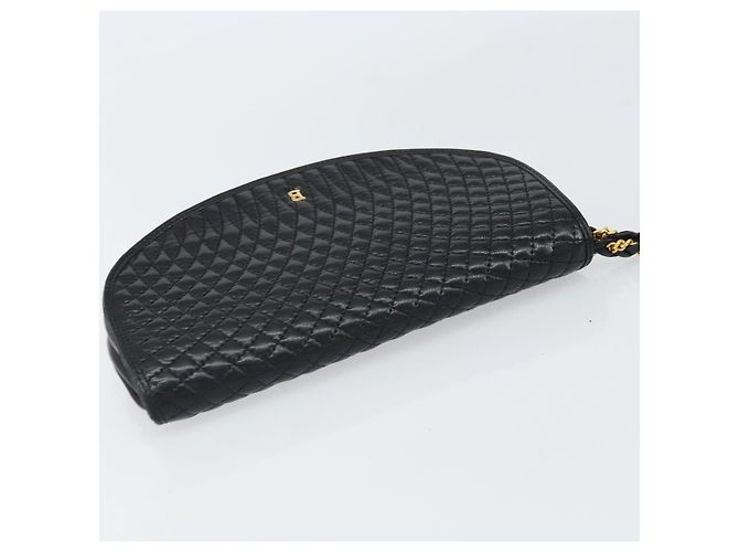 Pochette in pelle nera e dorata BALLY Auth 159018 Nero D'oro - vista 6
