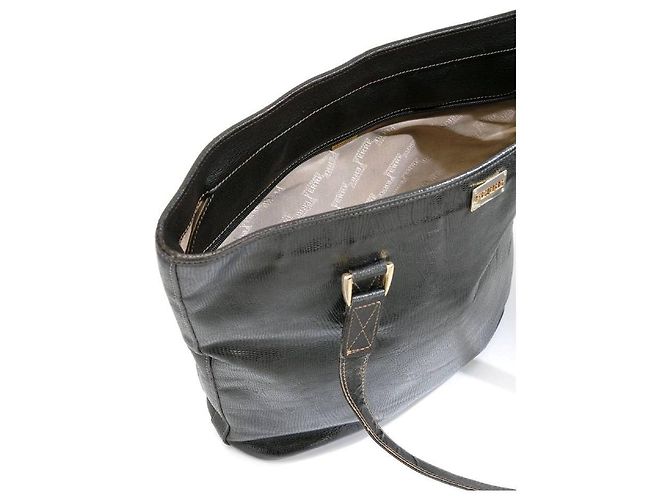 Dunkelbraune Lederhandtasche Gianfranco Ferré Bordeaux - Ansicht 4