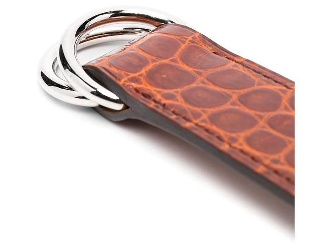Ring Portachiavi in pelle di coccodrillo marrone Hermès - Anni 2000 - vista 3