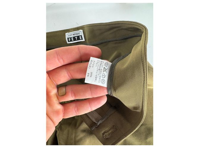 Vintage Issey Miyake Polyesterhosen Khaki Größe 1 - Ansicht 11