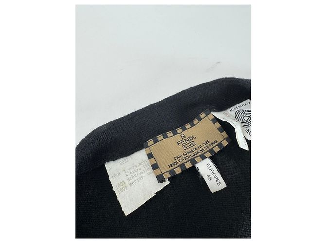 Vintage Fendi Wollwesten Schwarz Braun L/XL - Ansicht 8