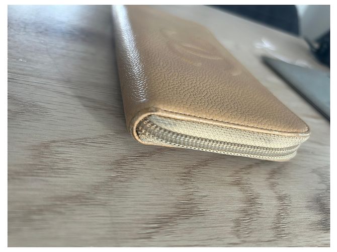 Cartera Chanel de cuero granate beige - vista 5