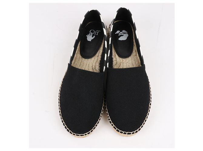Off White OFF-WHITE Stripes Flat Espadrillas in Black and White Diagonals, Size 37 EU - view 5
