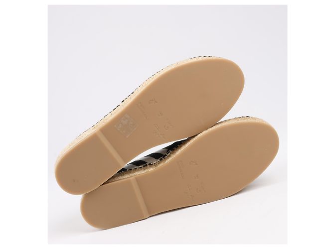 Off White OFF-WHITE Stripes Flat Espadrillas in Black and White Diagonals, Size 37 EU - view 8