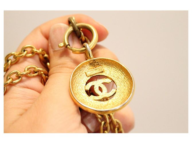 Collana Chanel Pendente Doppio CC Oro D'oro - vista 4