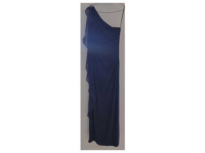 Ralph Lauren Georgette Abendkleid Navy Blau Marineblau - Ansicht 3