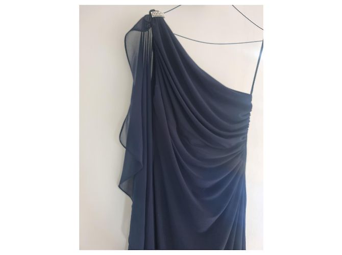 Ralph Lauren Georgette Abendkleid Navy Blau Marineblau - Ansicht 4