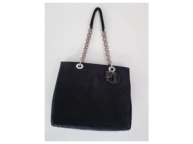Borsa tote Christian Dior in pelle di agnello nera Nero - vista 3