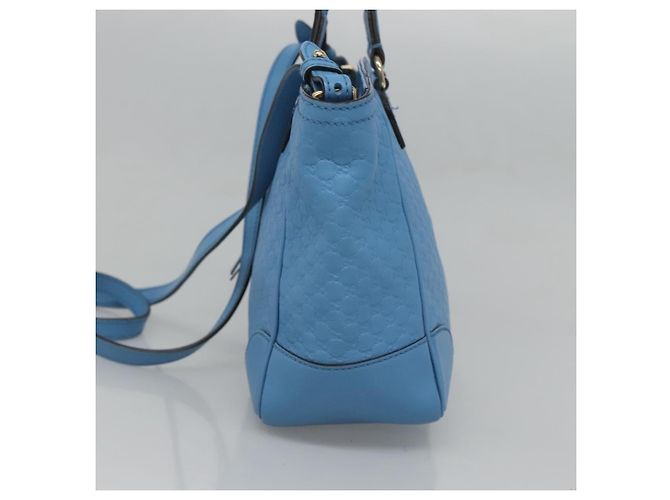 Borsa tote convertibile Gucci in pelle Microguccissima Blu - vista 4