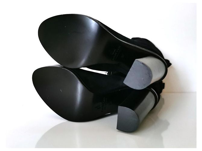 Burberry NUEVAS - SUPERBAS BOTINES ORIGINALES LANVIN DE CUERO SEDA TALLA 37 Negro - vista 6