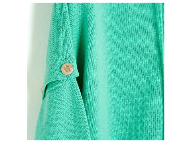 Chanel PE2022 2-in-1 FR38 Grüner Kaschmir Umwandelbarer Kapuzenpullover UK10 US8 Hellgrün - Ansicht 2