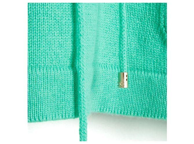 Chanel PE2022 2-in-1 FR38 Grüner Kaschmir Umwandelbarer Kapuzenpullover UK10 US8 Hellgrün - Ansicht 4