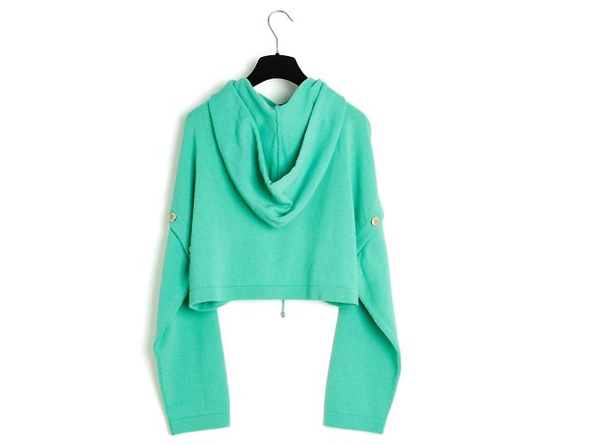 Chanel PE2022 2-in-1 FR38 Grüner Kaschmir Umwandelbarer Kapuzenpullover UK10 US8 Hellgrün - Ansicht 7