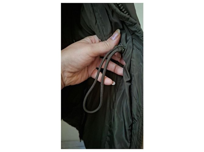 Ganni Lange Steppjacke Grau Olivgrün - Ansicht 11