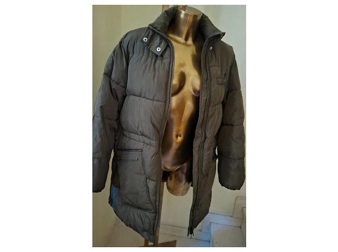 Ganni Lange Steppjacke Grau Olivgrün - Ansicht 13