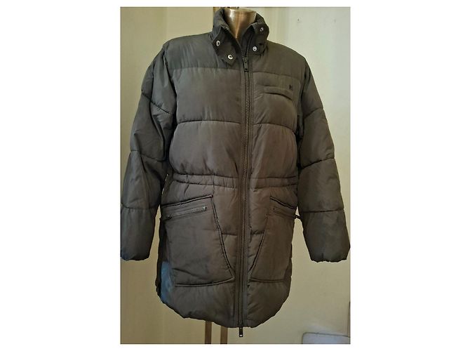 Ganni Lange Steppjacke Grau Olivgrün - Ansicht 6
