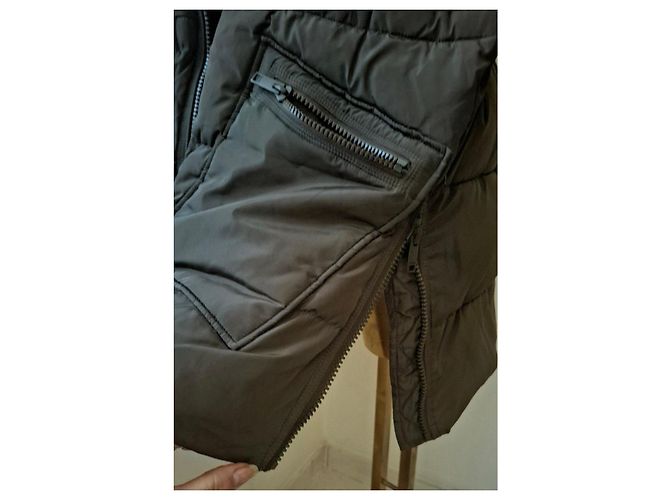 Ganni Lange Steppjacke Grau Olivgrün - Ansicht 7