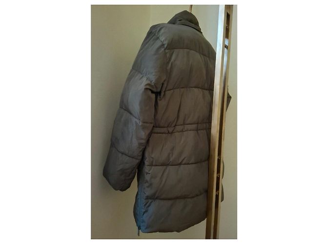 Ganni Lange Steppjacke Grau Olivgrün - Ansicht 8