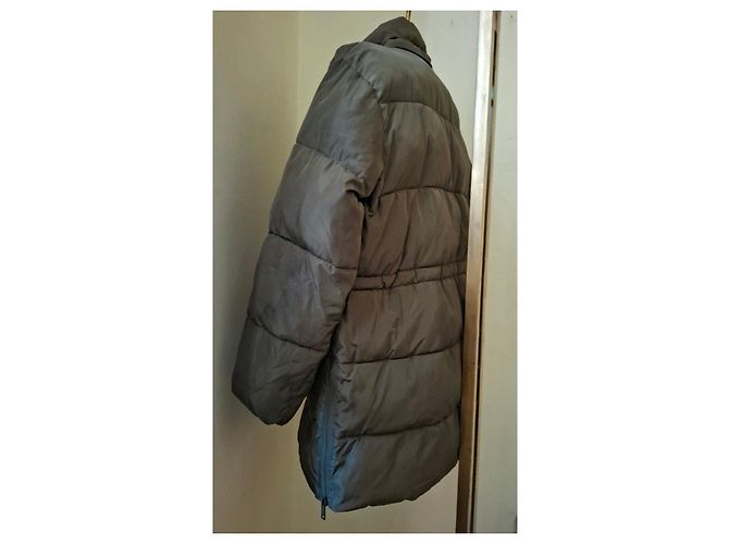 Ganni Lange Steppjacke Grau Olivgrün - Ansicht 9