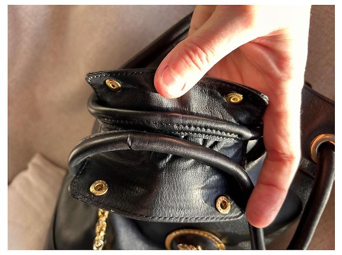 Vintage Gianni Versace Eimer Tasche Schwarz Gold hardware - Ansicht 15