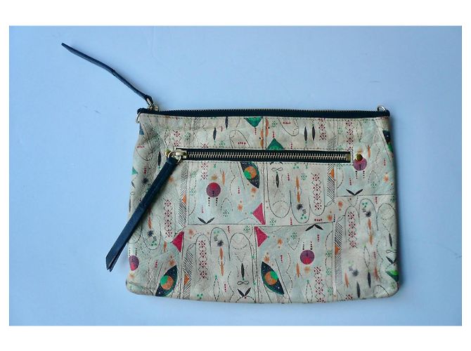 ISABEL MARANT Pequena bolsa de couro macio com padrões em bom estado (vendida sem alça) RARA Multicor - vista 2
