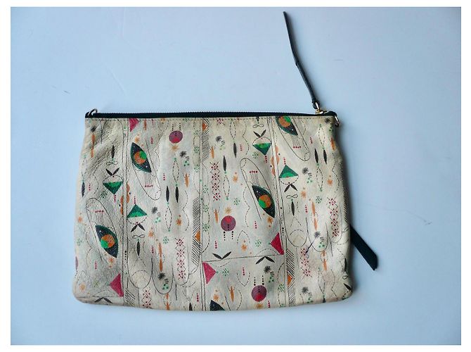 ISABEL MARANT Pequena bolsa de couro macio com padrões em bom estado (vendida sem alça) RARA Multicor - vista 4
