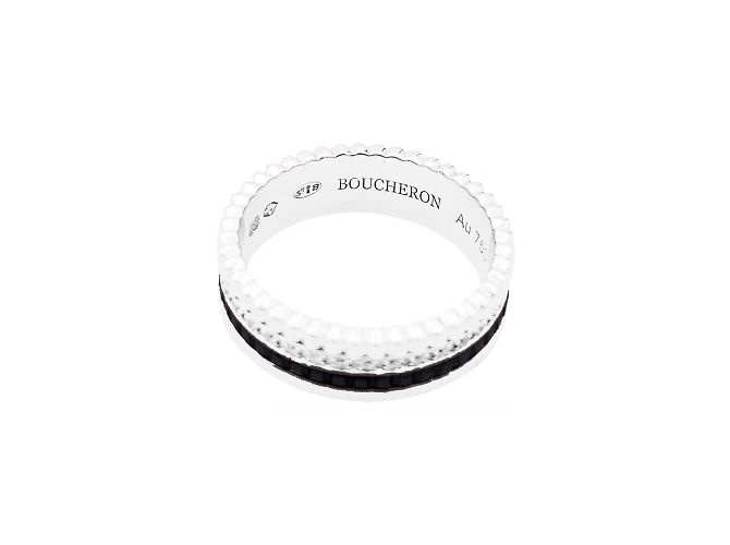 Bague Boucheron,"Quatre Black Edition Small", en or blanc, PVD et diamants. - vue 4
