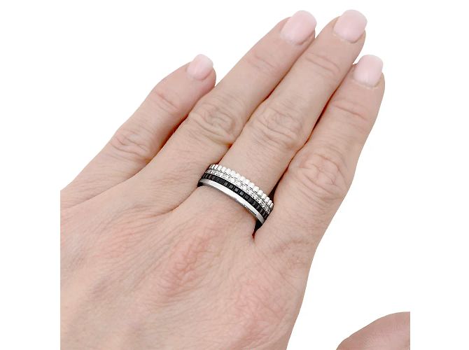 Bague Boucheron,"Quatre Black Edition Small", en or blanc, PVD et diamants. - vue 5