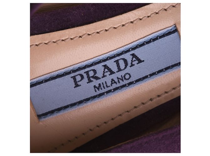 Prada lila Wildleder-Pumps mit Blockabsatz - Ansicht 4