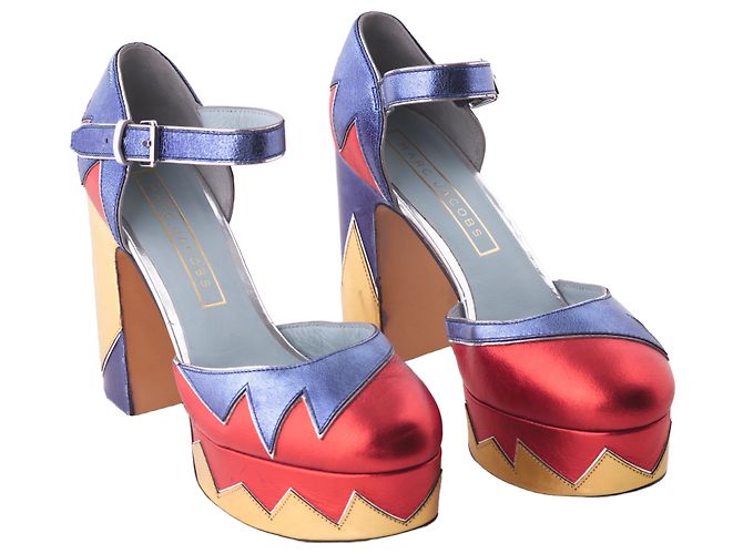 Pumps a piattaforma in pelle multicolore Marc Jacobs Giallo - vista 2