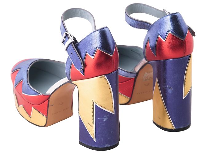 Pumps a piattaforma in pelle multicolore Marc Jacobs Giallo - vista 3