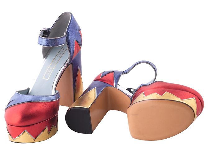 Pumps a piattaforma in pelle multicolore Marc Jacobs Giallo - vista 6