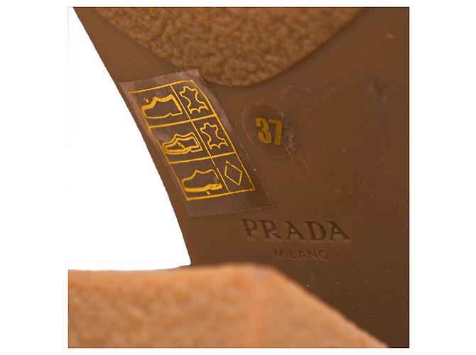 Stivali alti in pelle marrone Prada - vista 4