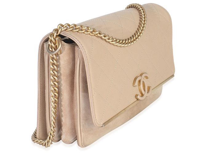 Timeless Borsa a tracolla Lady Coco in suede caviar beige di Chanel - vista 4