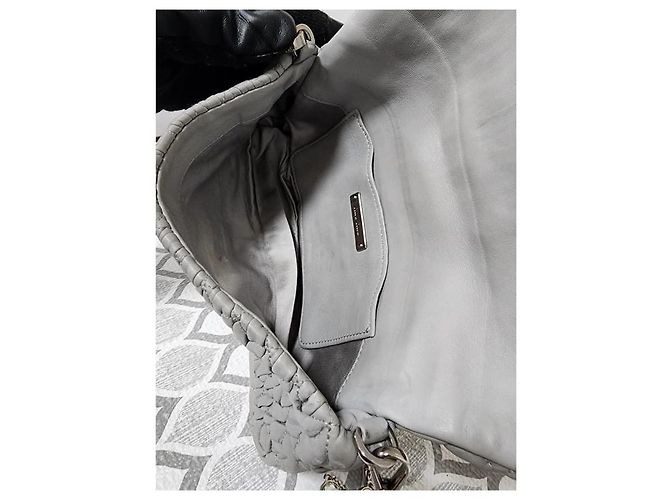 Borsa a Spalla Miu Miu Matelassé Decorata con Cristalli Ash Grigio - vista 12
