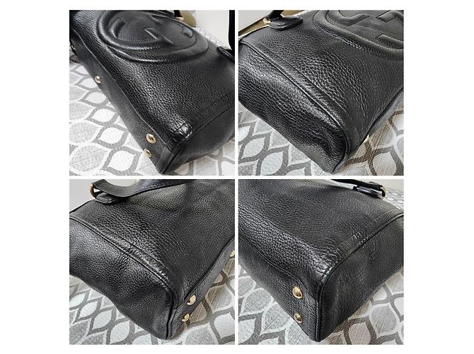 Borsa piccola Soho in pelle di vitello granulata nera GUCCI Nero - vista 10