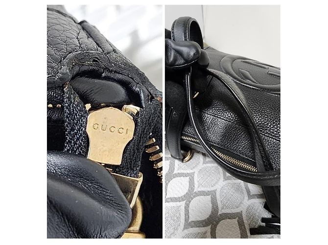 Borsa piccola Soho in pelle di vitello granulata nera GUCCI Nero - vista 8