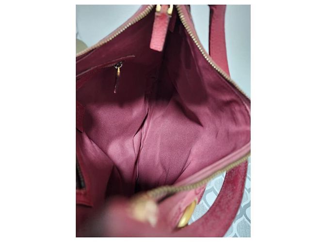 Borsa hobo Gucci GG in tela e pelle con morsetto rosa - vista 10